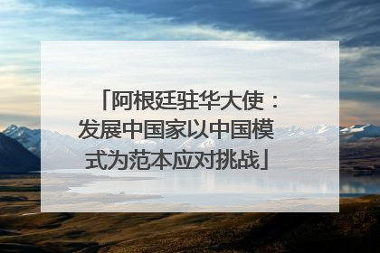 阿根廷驻华大使：发展中国家以中国模式为范本应对挑战